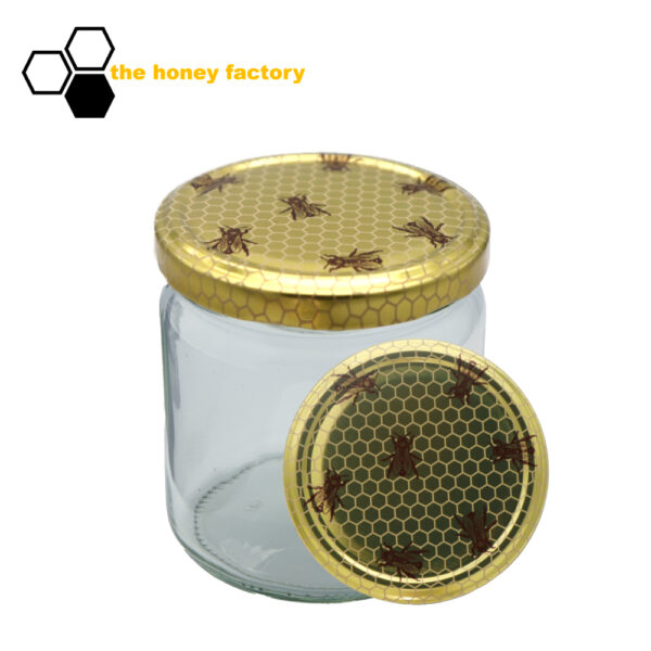 Twist-Off Glas 500g mit Metalldeckel BIENENWABE im 12er Karton