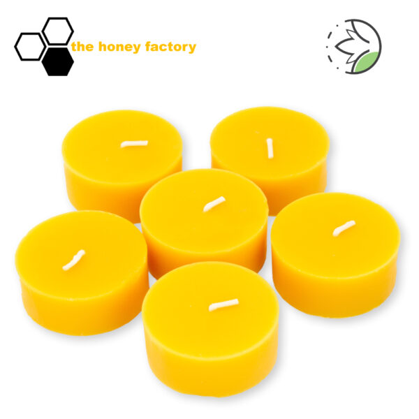 Premium MAXI Teelichter Rund & Glatt aus 100% Bienenwachs